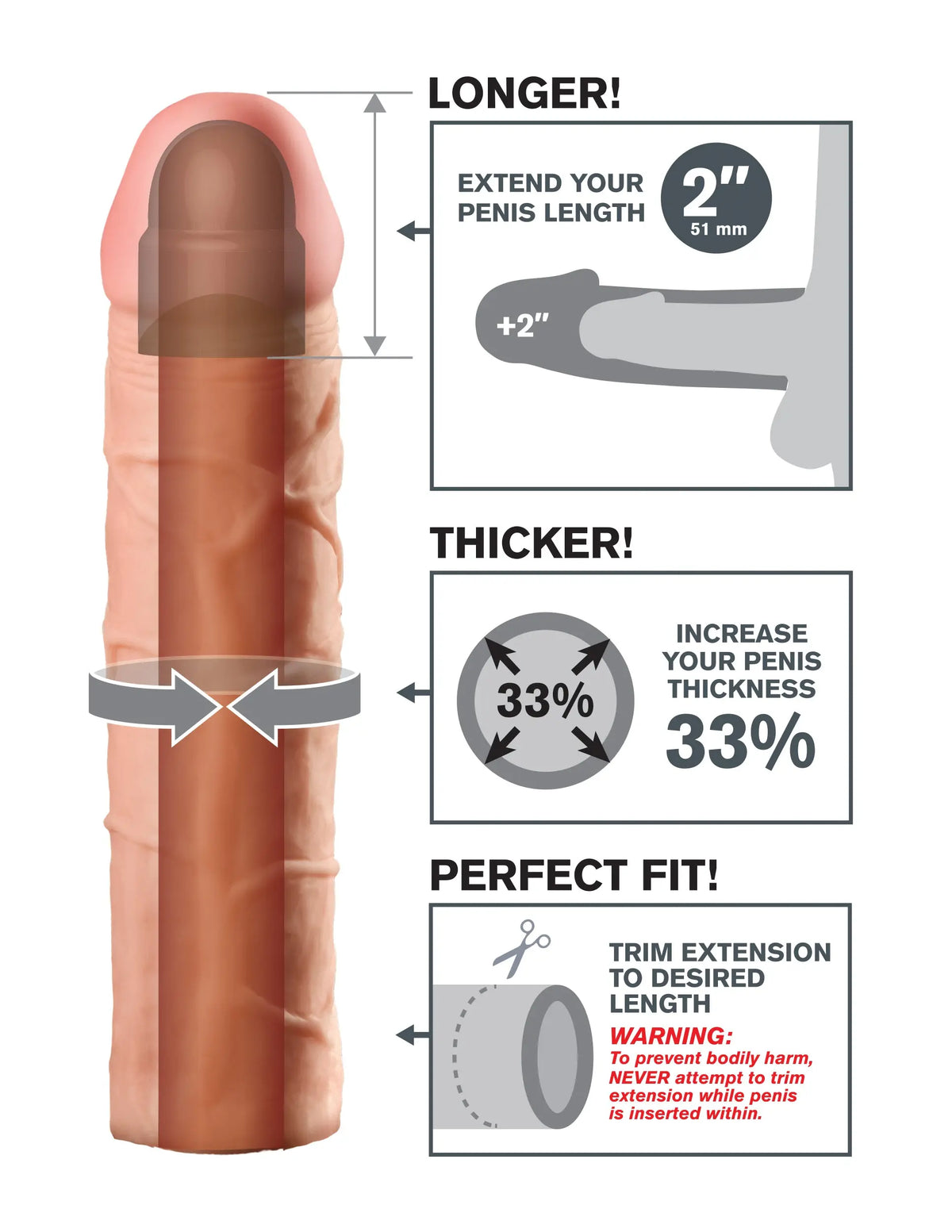 Fantasy X-Tension Perfect 2-Inch Extension – body-safe materials | Fu'Cha Exotics