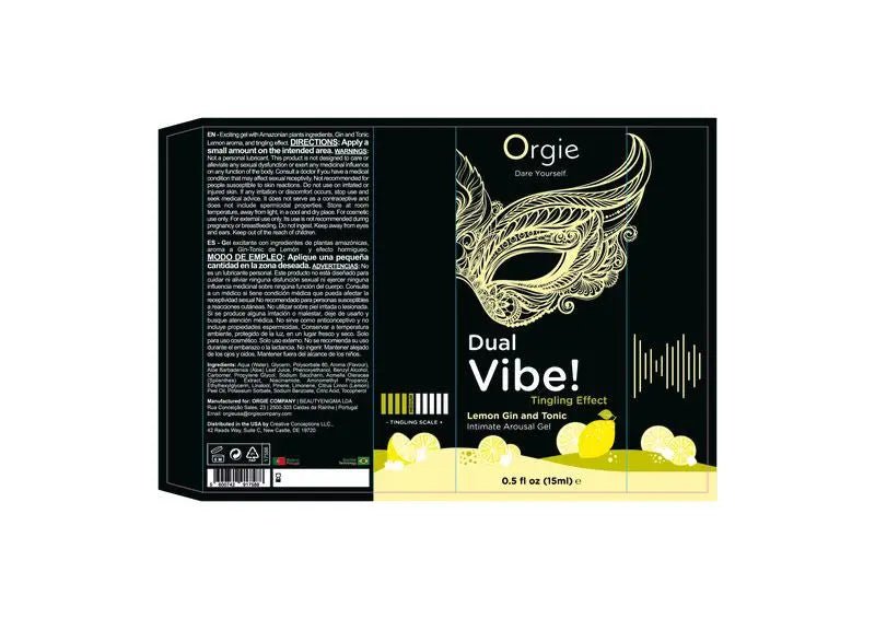Dual Vibe Gin and Tonic Lemon Kissable Liquid Vibrator 15ml – body-safe materials | Fu'Cha Exotics