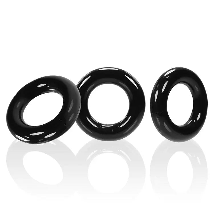 Willy Rings 3-Pack Cockrings - Black – body-safe materials | Fu'Cha Exotics