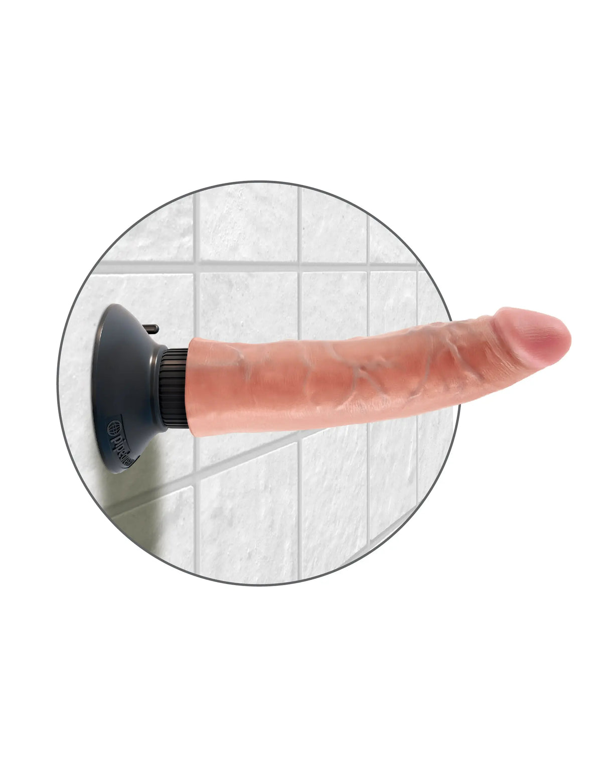 King Cock 7-Inch Vibrating Cock - Light – body-safe materials | Fu'Cha Exotics