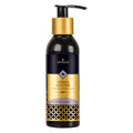 Silicone personal moisturizer bottle with gold pump, dark amber glass, 4.23 fl oz