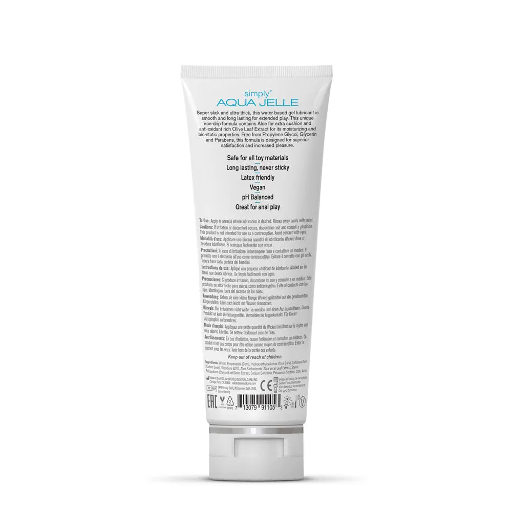 Simply Aqua Jelle Fragrance Free Lubricant - 4 Fl. Oz. – body-safe materials | Fu'Cha Exotics