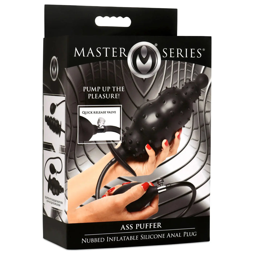Ass Puffer Nubbed Inflatable Silicone Anal Plug - Black – body-safe silicone | Fu'Cha Exotics