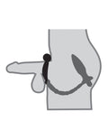 Black cockring with attached strap for adult anal accessory