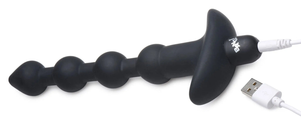 Bang - Vibrating Silicone Anal Beads and Remote Black – body-safe silicone 11 vibration modes | Fu'Cha Exotics