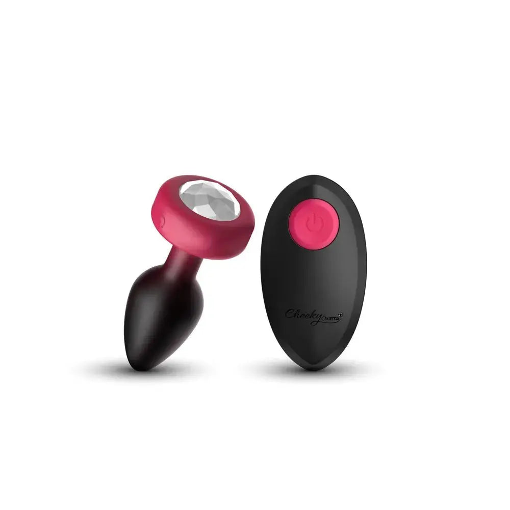 Eluxe Vibrating Clr Gem Rbyombre Plug Sm With Remote – body-safe materials | Fu'Cha Exotics