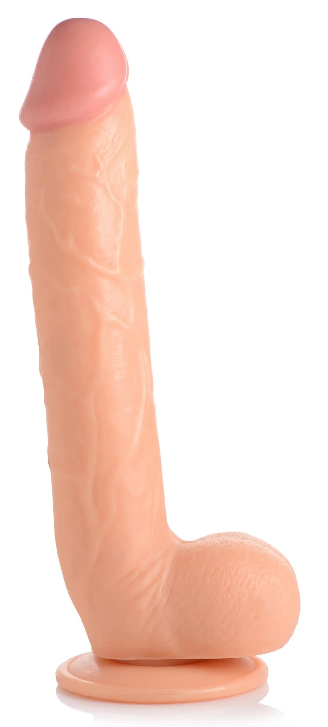 Long Logan 10 Inch Dildo With Balls - Light – body-safe materials | Fu'Cha Exotics