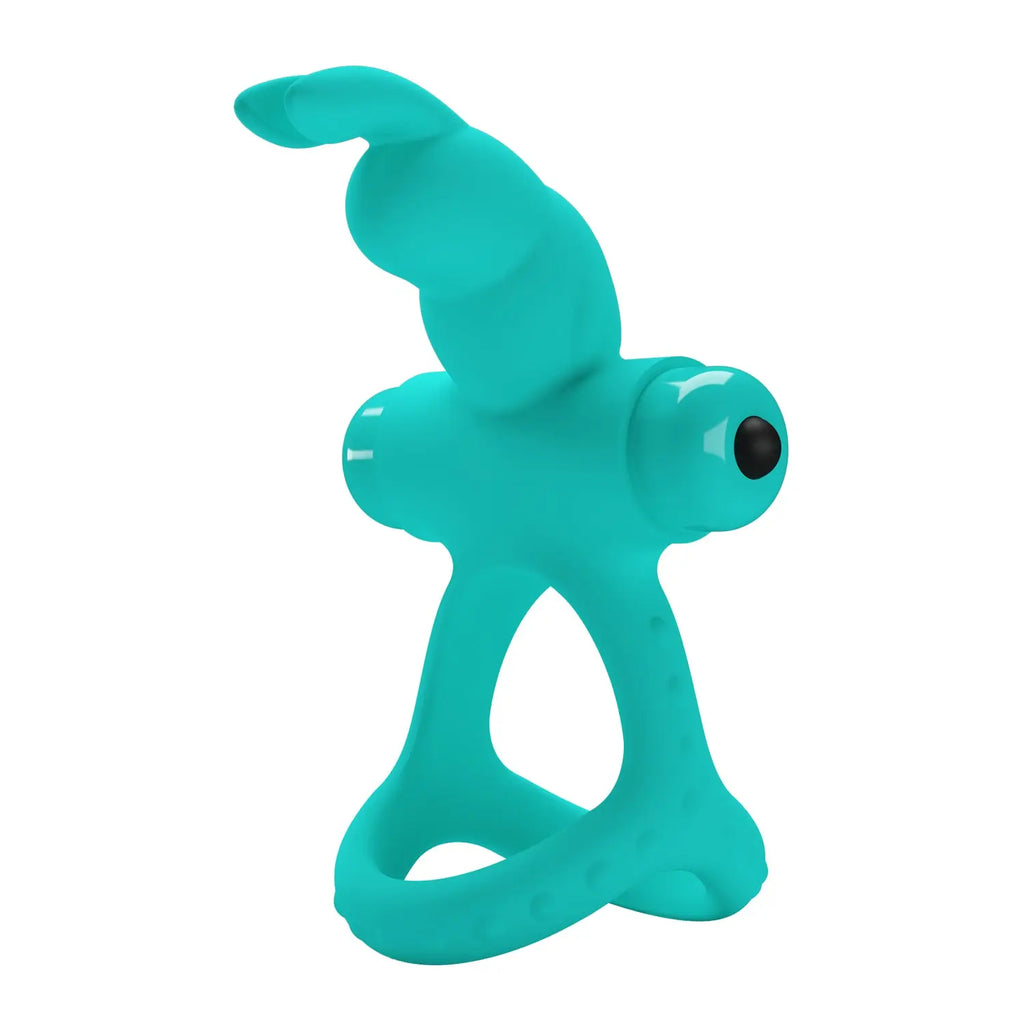 Passionate Figgy Penis Ring - Turquoise – body-safe silicone 10 vibration modes | Fu'Cha Exotics