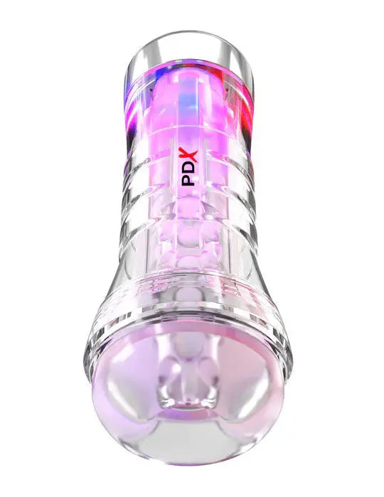Pdx Elite Viewtube XXL See-Thru Ez-Grip Led Stroker - Clear – body-safe materials | Fu'Cha Exotics
