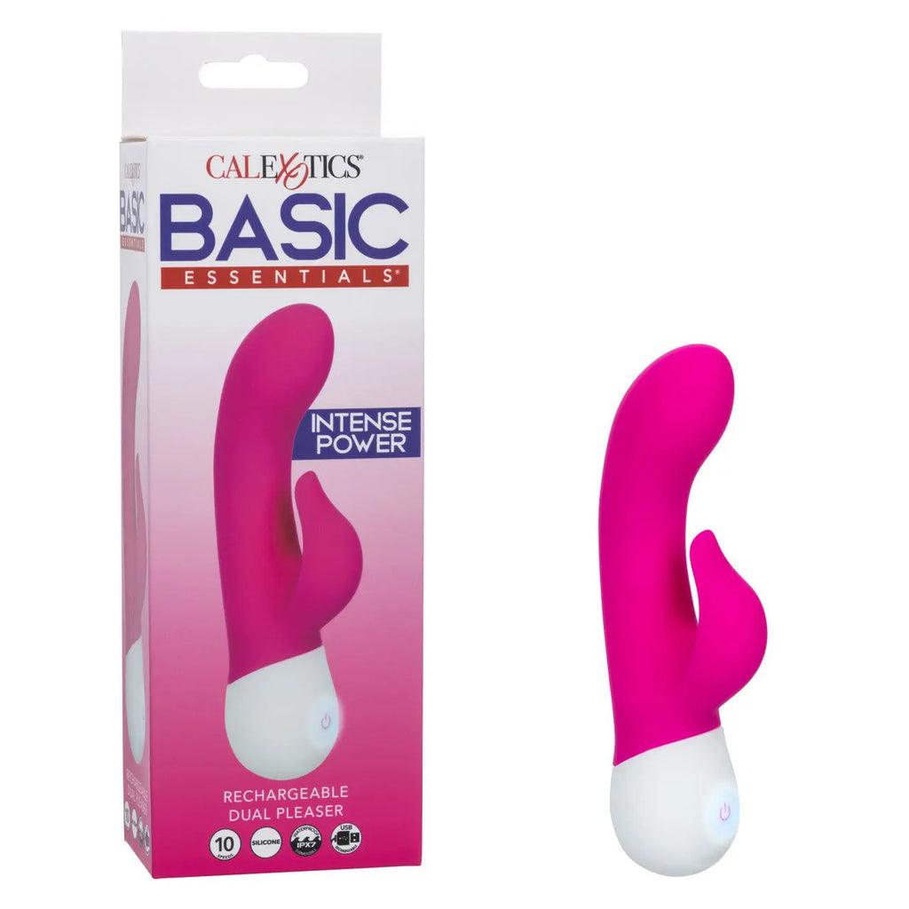 Basic Essentials Rechargeable Dual Pleaser - Pink – body-safe materials | Fu'Cha Exotics