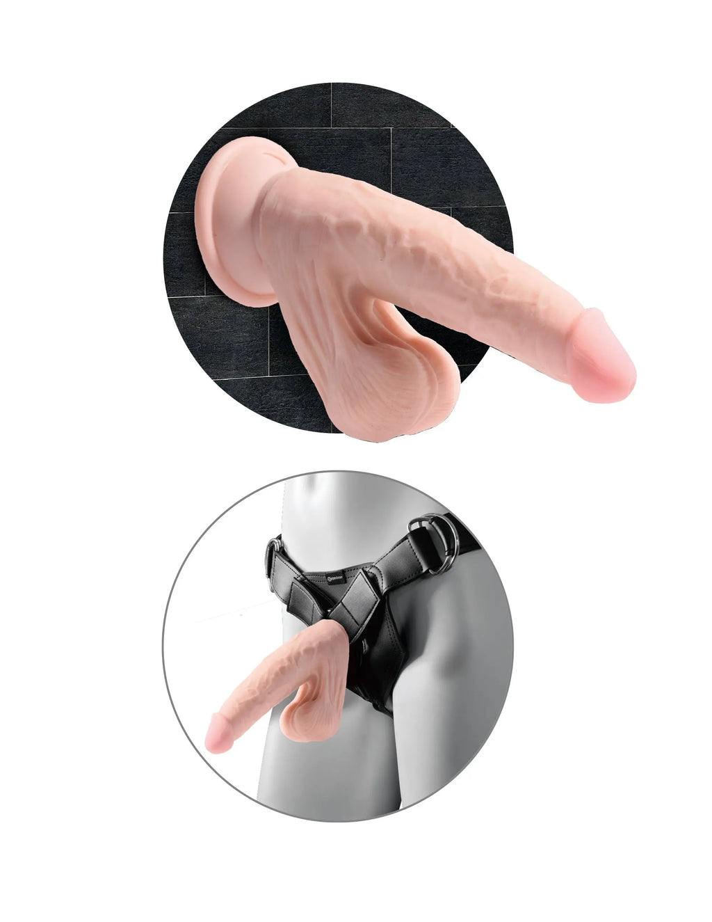 9 Inch Triple Density Cock With Swinging Balls - Light – body-safe materials thrusting action | Fu'Cha Exotics
