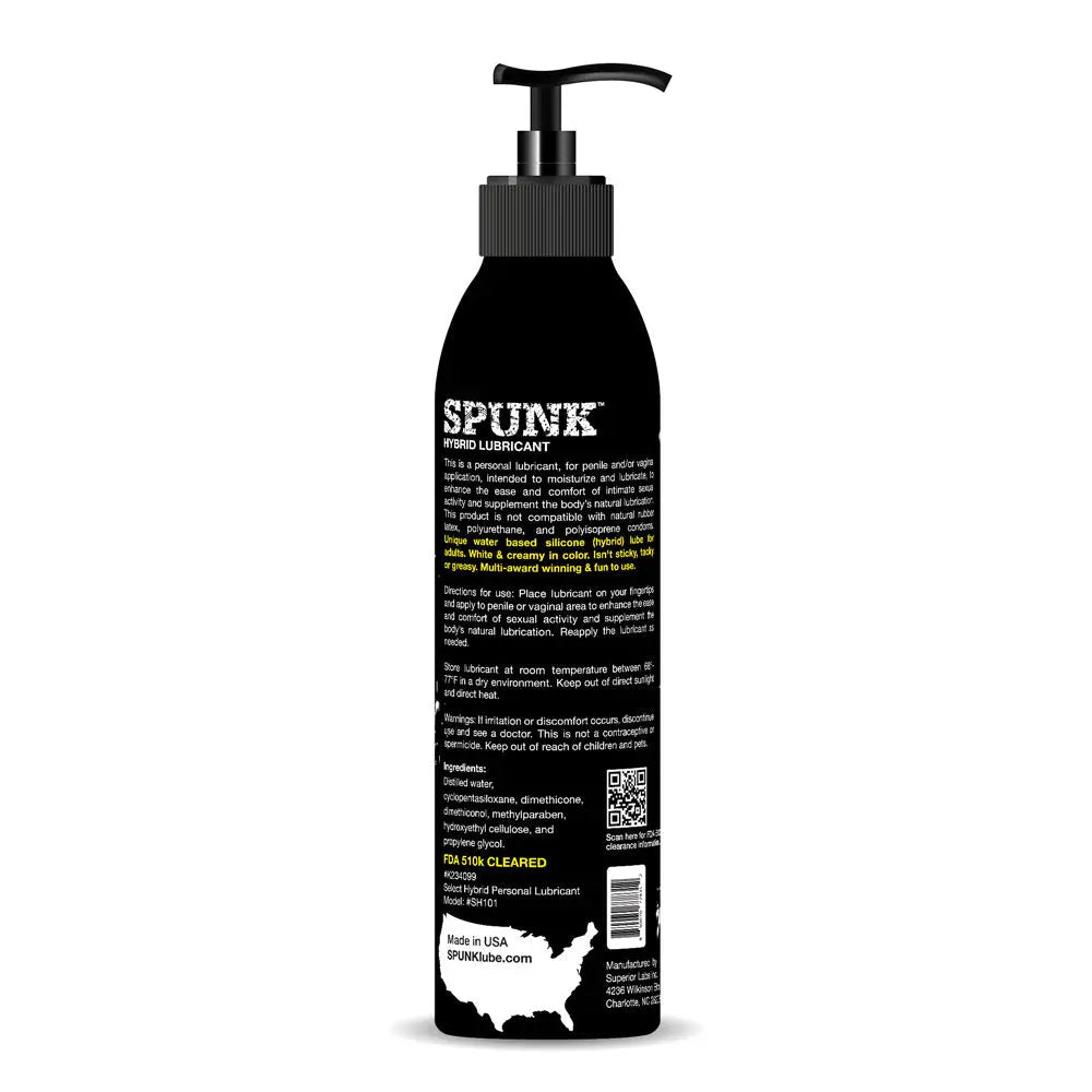 Spunk Lube Hybrid Pump 4 Fl Oz – body-safe materials | Fu'Cha Exotics
