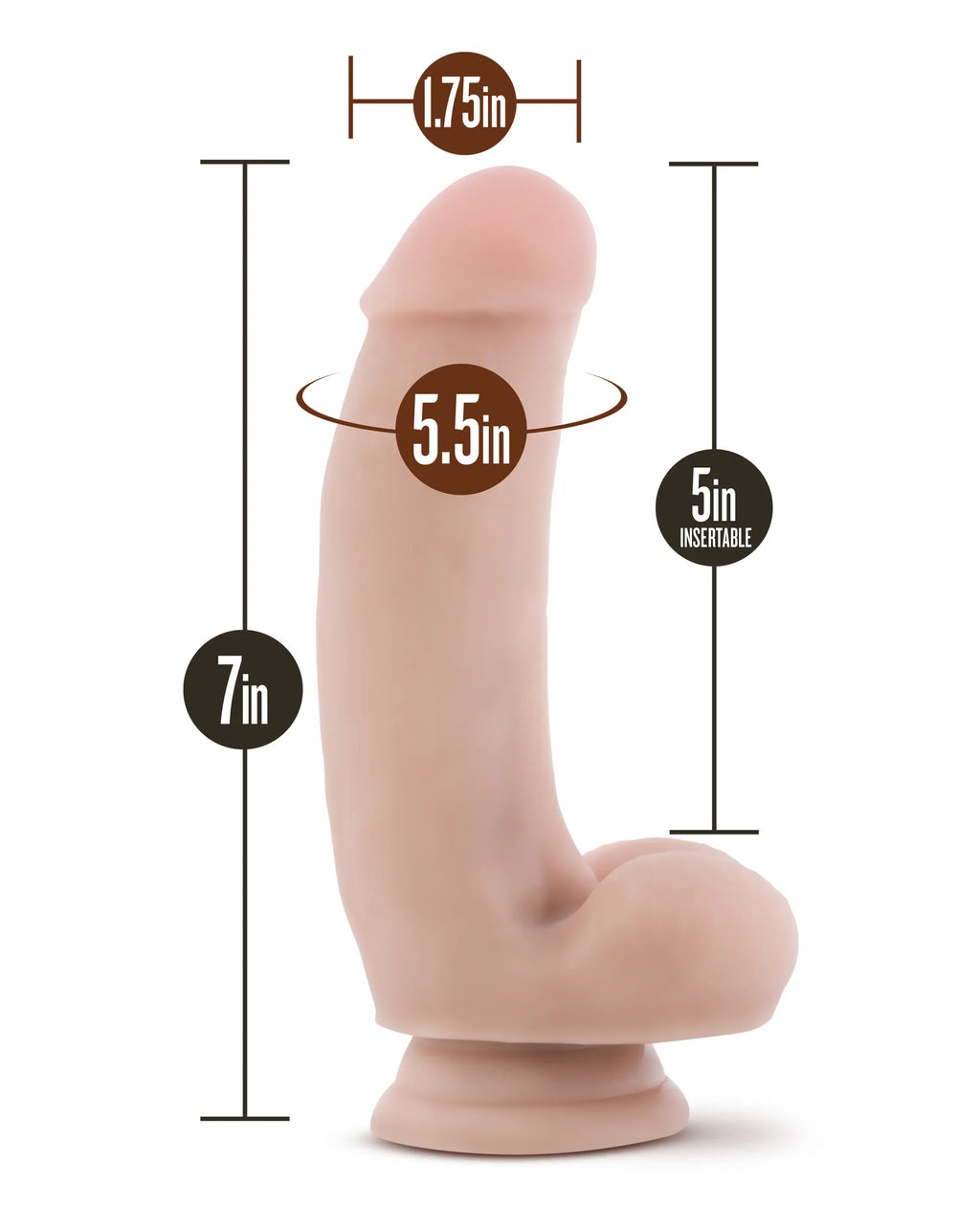 Dr. Skin Silicone - Dr. Samuel - 7 Inch Dildo With Suction Cup - Vanilla – body-safe silicone suction stimulation | Fu'Cha...