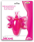 Pink dragonfly-shaped erotic massager with ridged wings