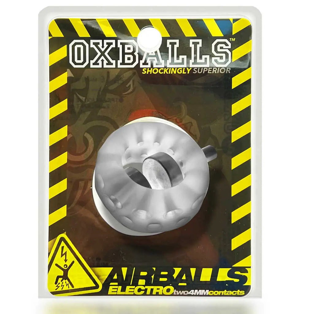Airballs Electro Air-Lite Ballstretcher With Two 4mm Electro Contact - Clear Ice – body-safe materials | Fu'Cha Exotics