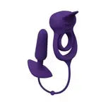 Humper Rechargeable Dual C-Ring With Anal Plug - Purple – body-safe materials | Fu'Cha Exotics