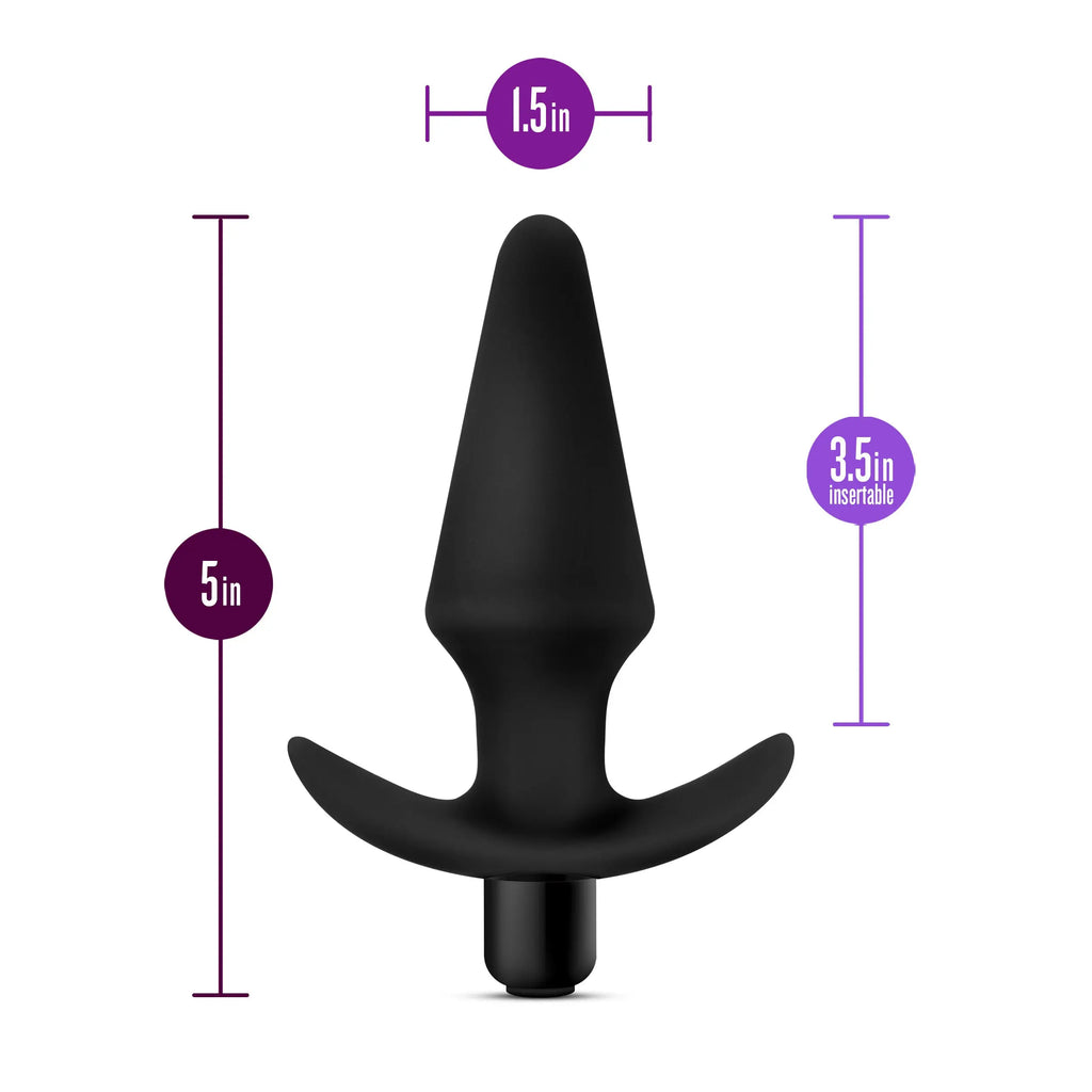 Anal Adventures Platinum - Silicone Vibrating Plug - Black – body-safe materials | Fu'Cha Exotics