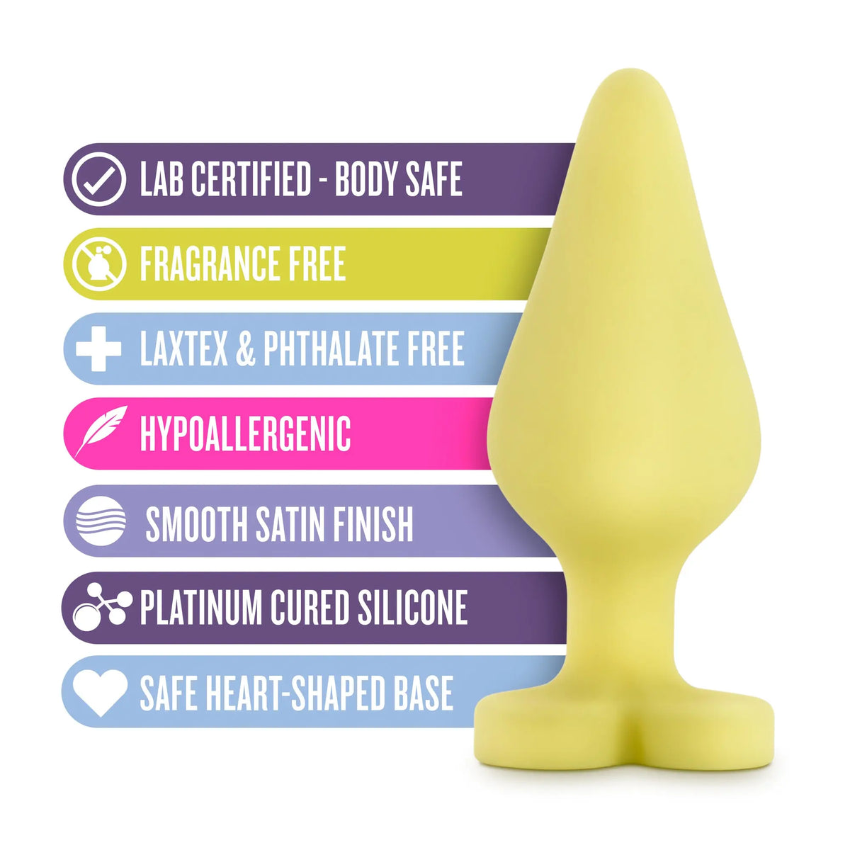 Naughty Candy Heart - Spank Me - Yellow – body-safe materials | Fu'Cha Exotics