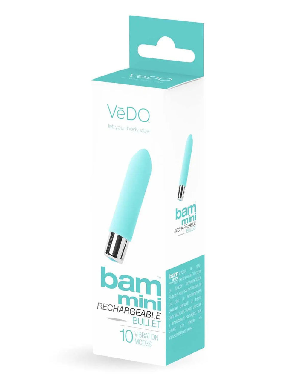 Bam Mini Rechargeable Bullet Vibe - Turquoise – body-safe silicone USB-rechargeable | Fu'Cha Exotics
