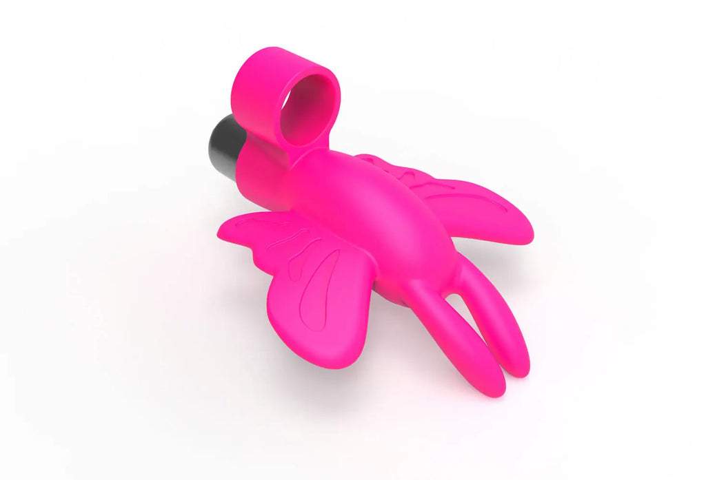The 9's Flirt Finger Butterfly Finger Vibrator - Pink – body-safe materials | Fu'Cha Exotics