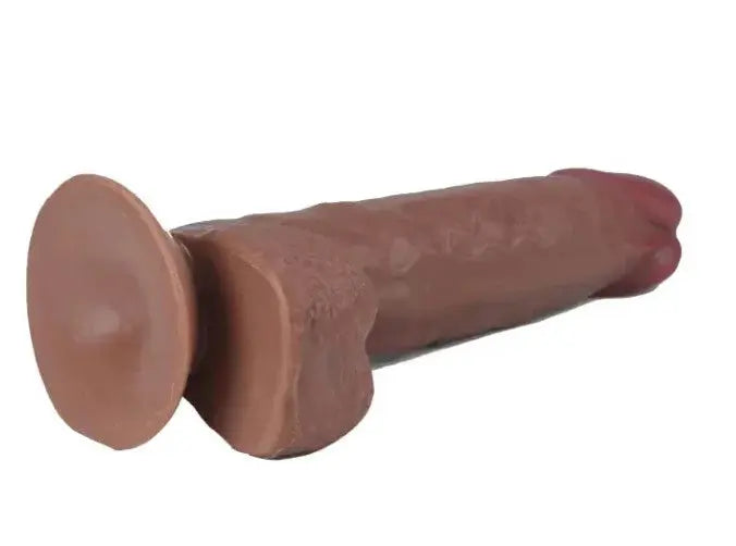 Real Skin 7.5" Dual Layer Dildo - Light Brown – body-safe materials | Fu'Cha Exotics