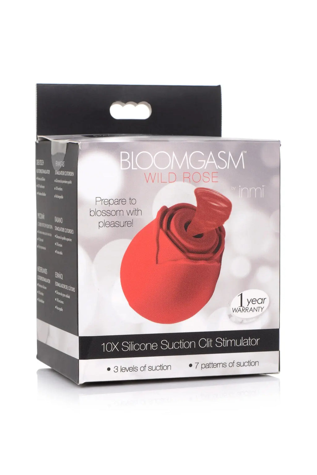 Inmi - Bloomgasm Wild Rose Silicone Suction Stimulator - Red – body-safe materials | Fu'Cha Exotics