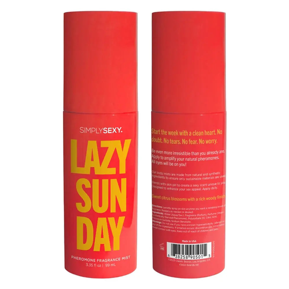 Lazy Sunday - Pheromone Fragrance Mists 3.35 Oz – body-safe materials | Fu'Cha Exotics