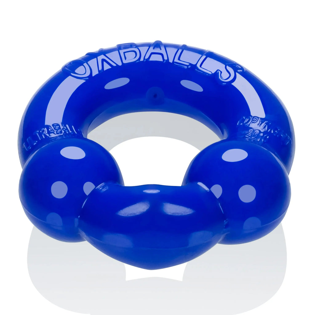 Ultraballs 2- Piece Cockring Set - Black & Police Blue – body-safe materials | Fu'Cha Exotics