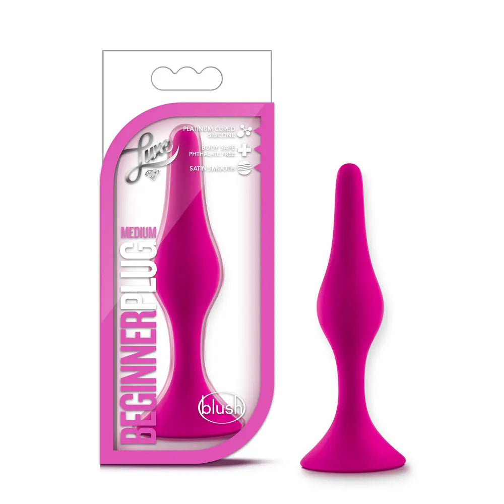 Luxe - Beginner Plug Medium - Pink – body-safe silicone | Fu'Cha Exotics