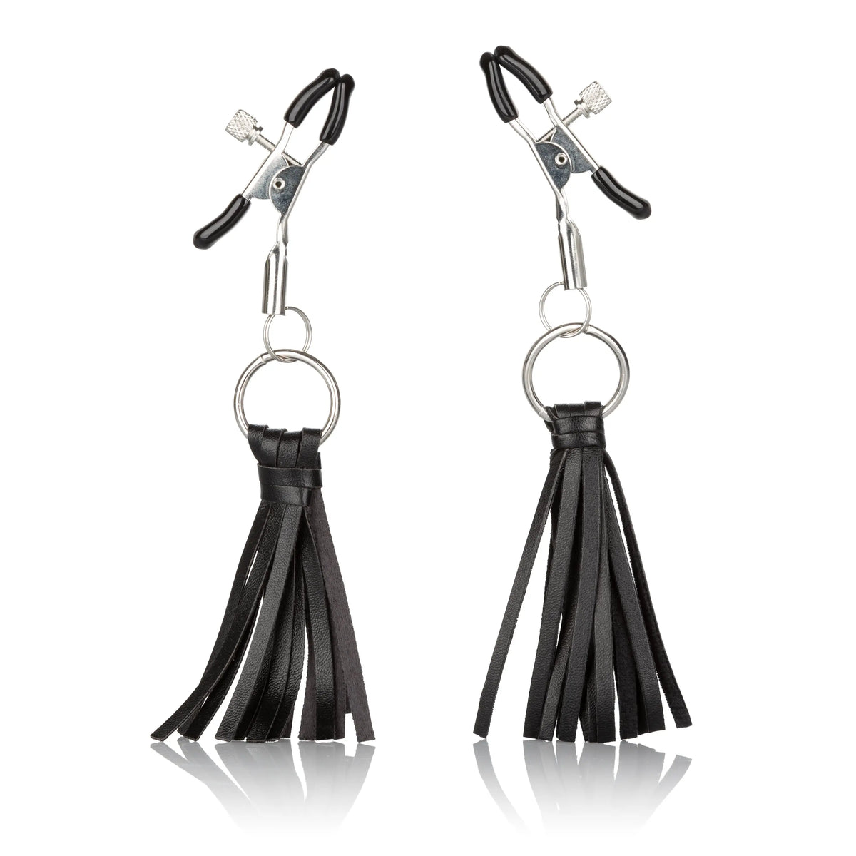 Nipple Play Playful Tassels Nipple Clamps - Black – body-safe materials | Fu'Cha Exotics