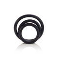 Three-piece black rubber ring set with three stacked rings