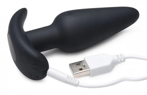 21x Silicone Butt Plug With Remote - Black – body-safe silicone 10 vibration modes | Fu'Cha Exotics