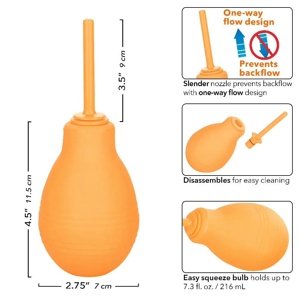 Cheeky One-Way Flow Douche - Orange – body-safe materials | Fu'Cha Exotics