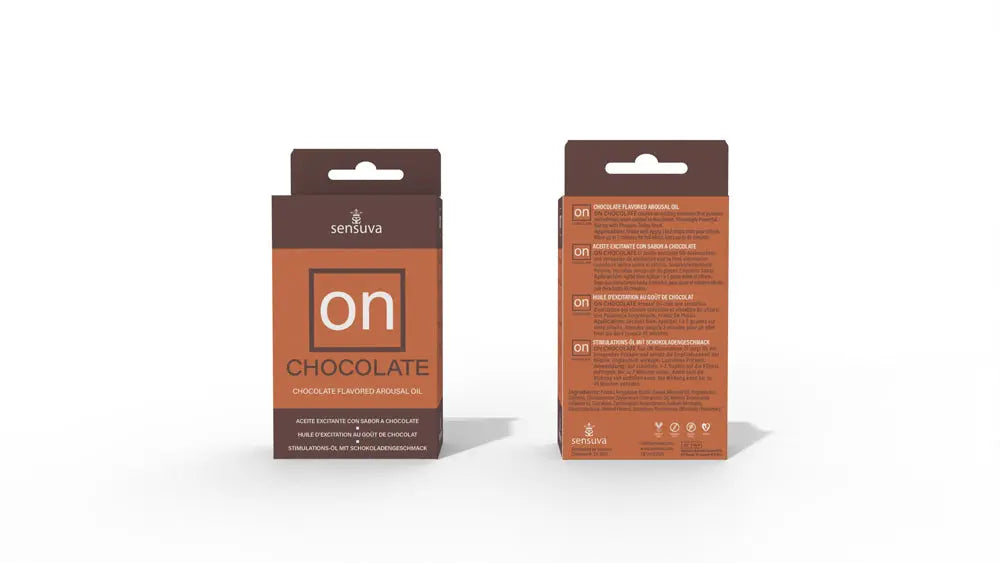 On Chocolate Flavored Arousal Oil - Medium Box - 0.17 Fl. Oz. Box – body-safe materials | Fu'Cha Exotics