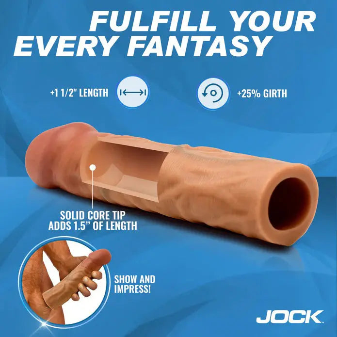 Jock 1.5" Silicone Penis Extension Sleeve - Medium – body-safe materials | Fu'Cha Exotics