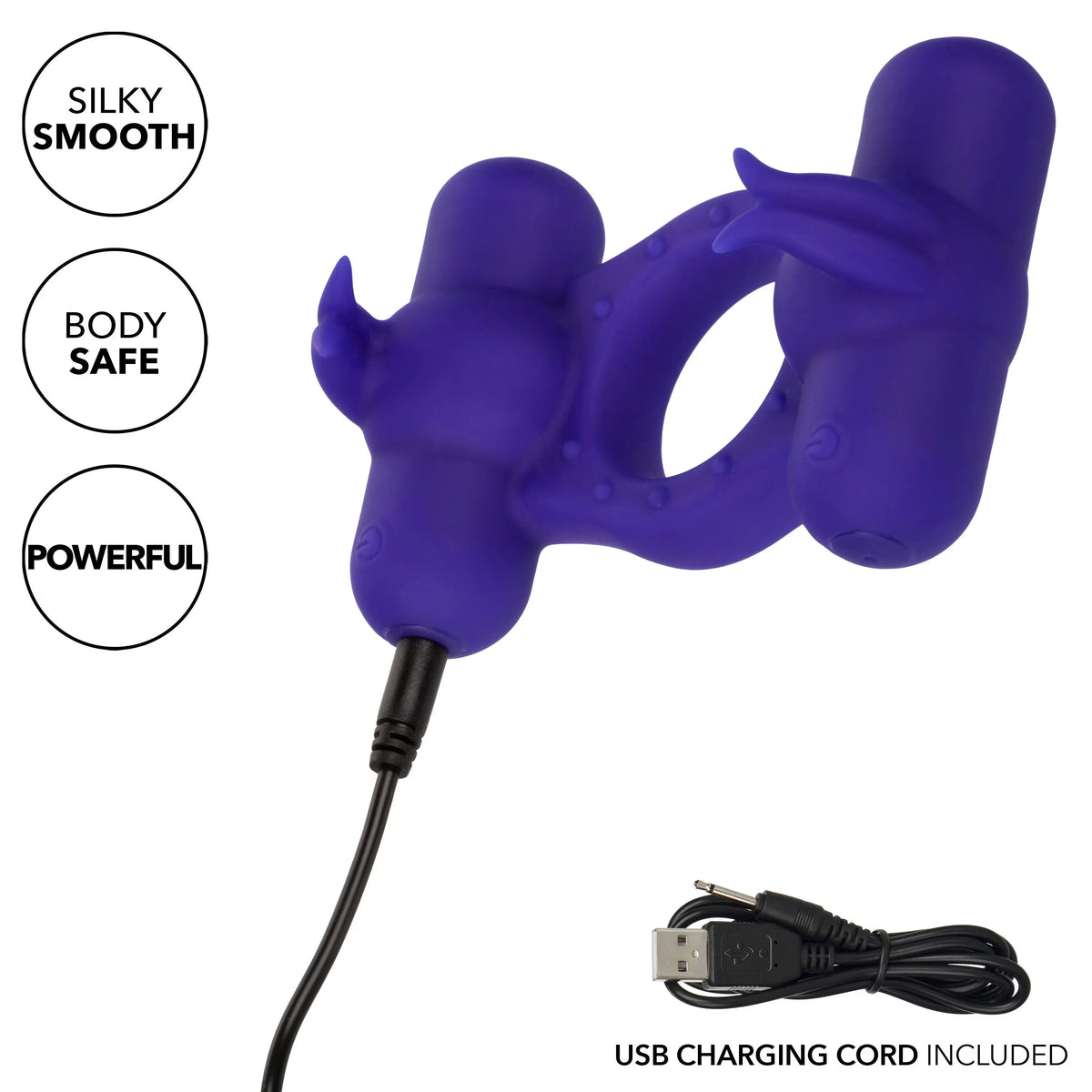 Silicone Rechargeable Triple Orgasm Enhancer - Purple – body-safe materials | Fu'Cha Exotics