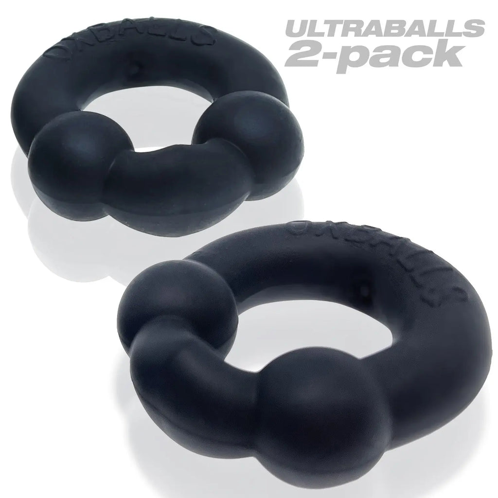Ultraballs 2- Piece Cockring Set - Night Black – body-safe materials | Fu'Cha Exotics