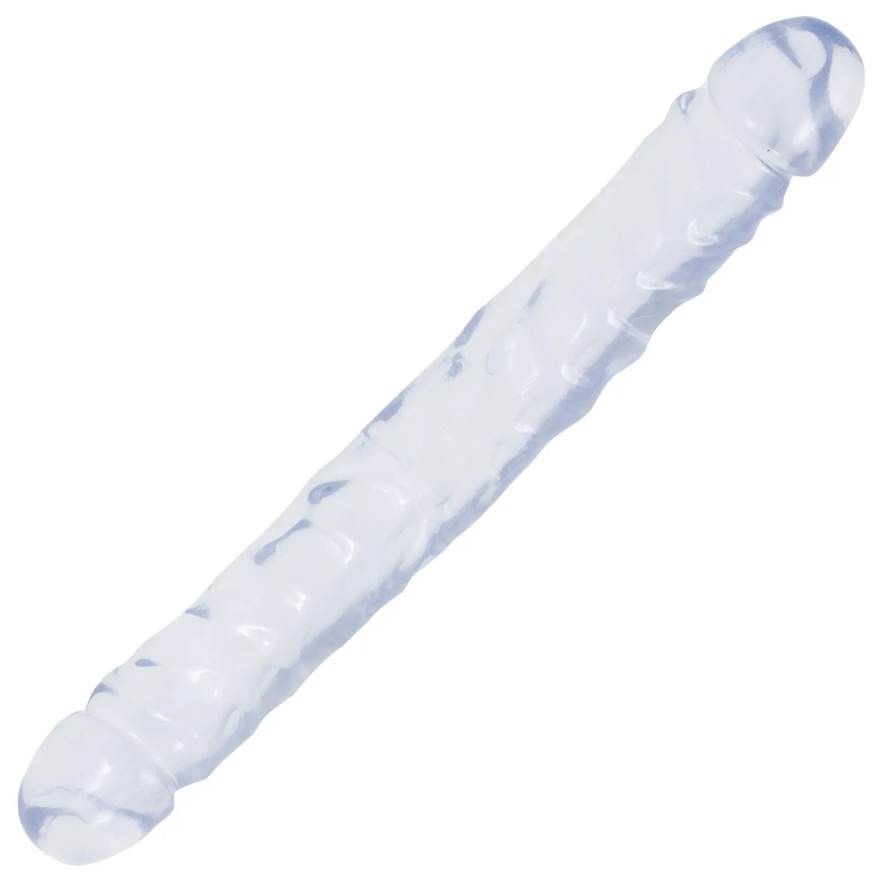Clear double dong toy, 12-inch, translucent jelly