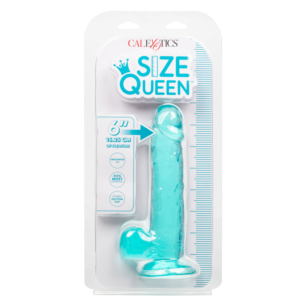 Size Queen 6 Inch - 15.25 Cm - Blue – body-safe materials | Fu'Cha Exotics