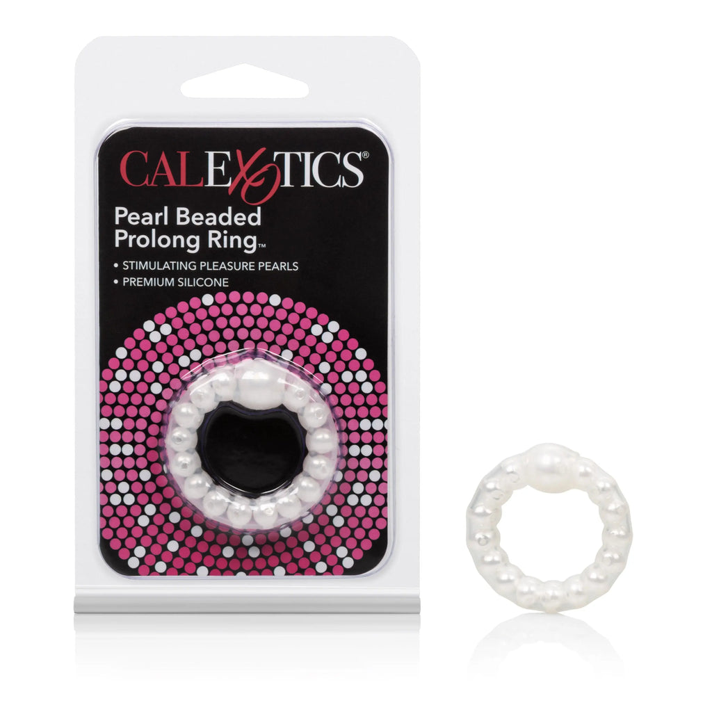 Pearl Beaded Prolong Rings - White – body-safe materials | Fu'Cha Exotics