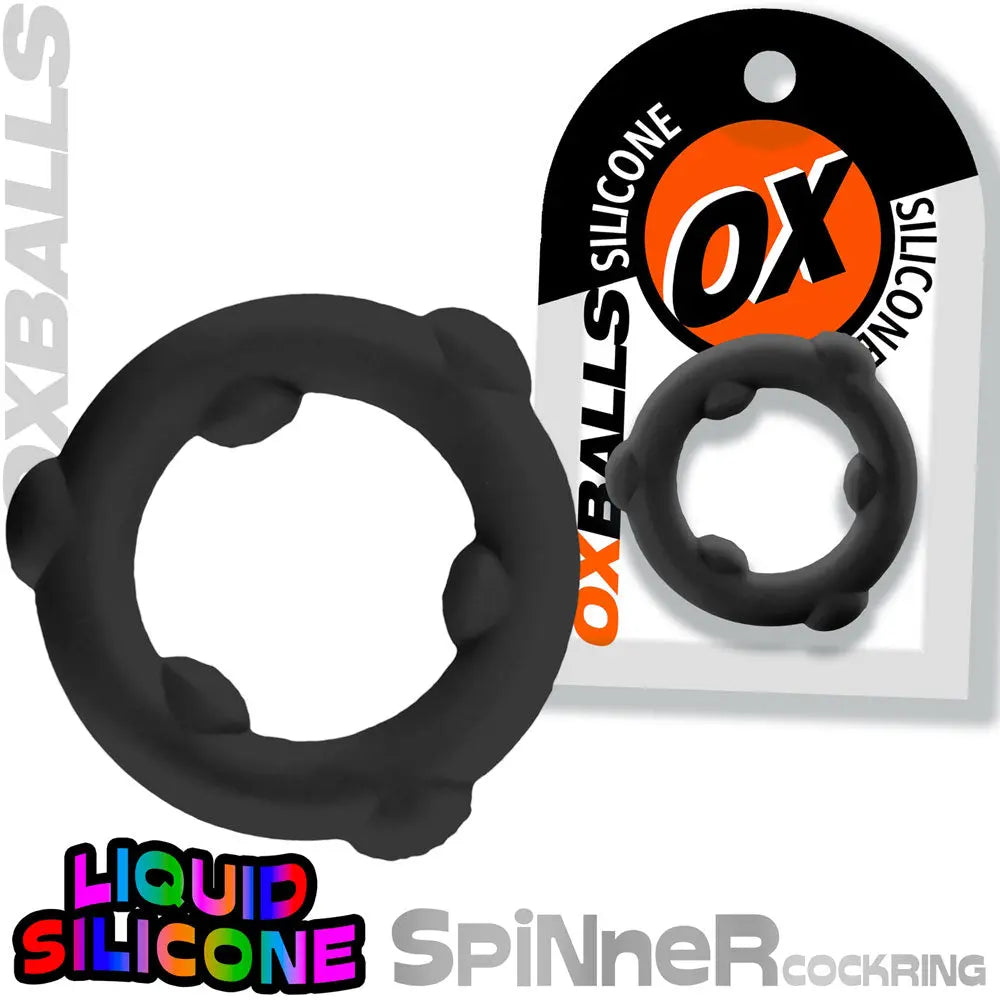 Spinner Single Silicone Ring - Black Silicone – body-safe materials | Fu'Cha Exotics