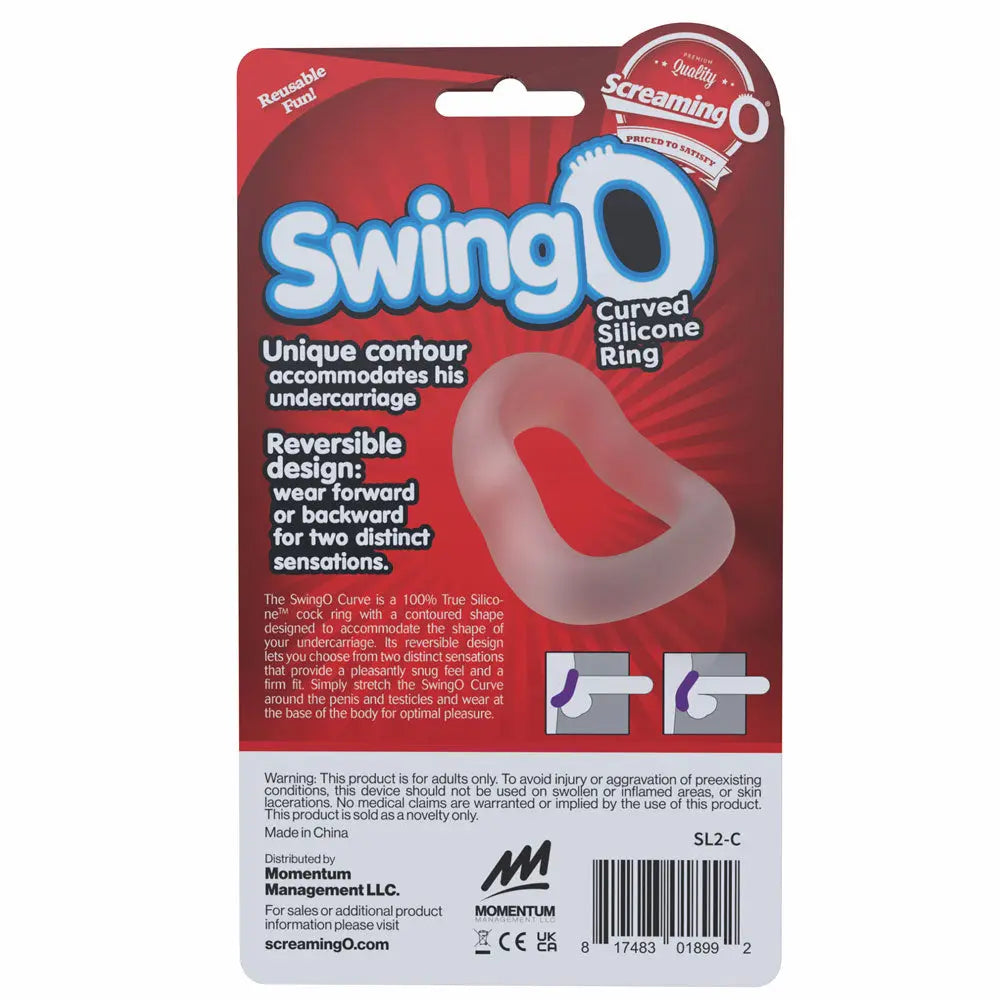 Screaming O Swingo Curve - Clear – body-safe materials | Fu'Cha Exotics