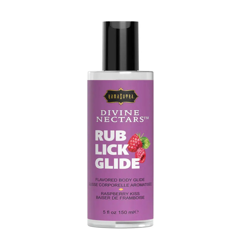 Divine Nectars Flavored Body Glide - Raspberry Kiss - 5 Fl Oz. 150ml – body-safe materials | Fu'Cha Exotics
