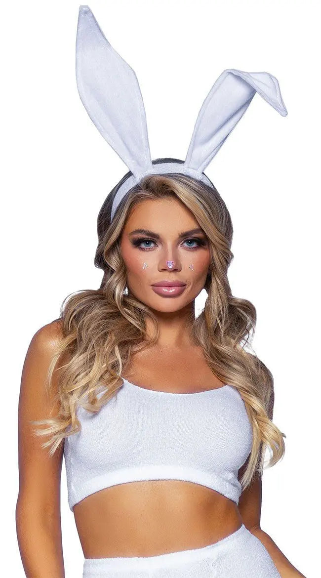 Bendable Velvet Bunny Rabbit Ears - White – body-safe materials | Fu'Cha Exotics