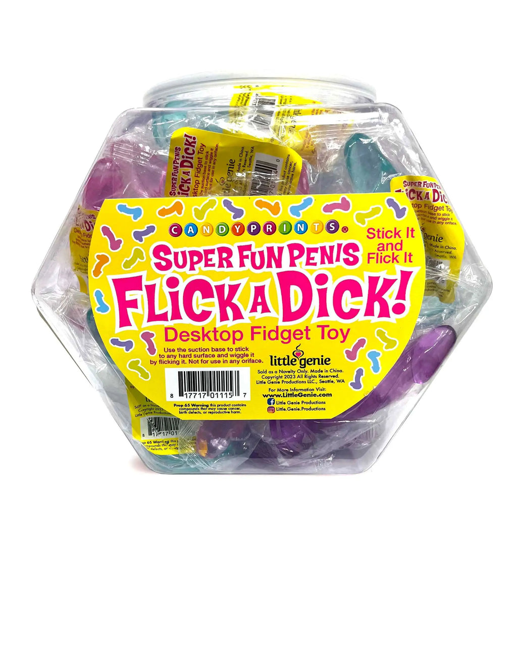 Flick a Dick - Desktop Fidget Toy - Display of 24 – body-safe materials suction stimulation | Fu'Cha Exotics