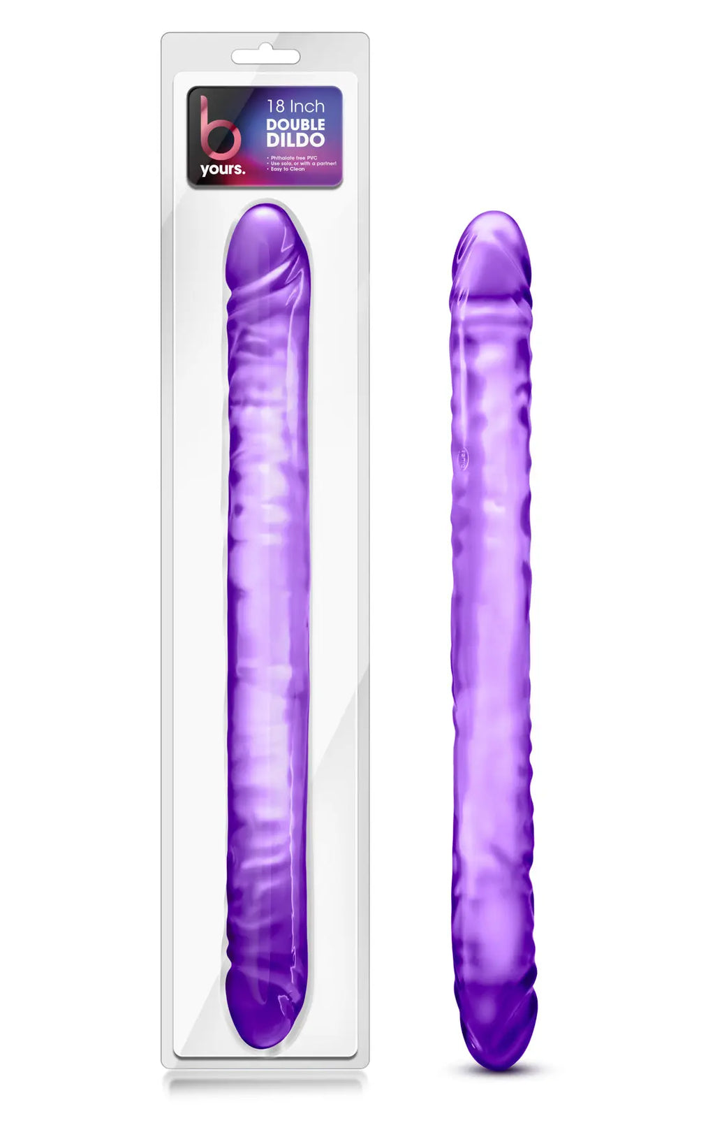 B Yours 18 Inch Double Dildo - Purple – body-safe materials | Fu'Cha Exotics