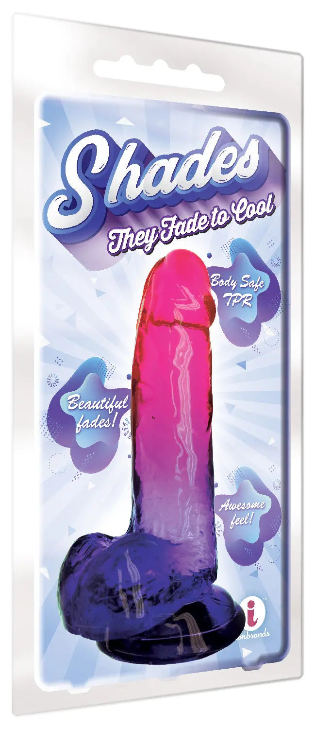 Shades - 8 Inch Gradient Dong - Pink and Plum – body-safe materials | Fu'Cha Exotics