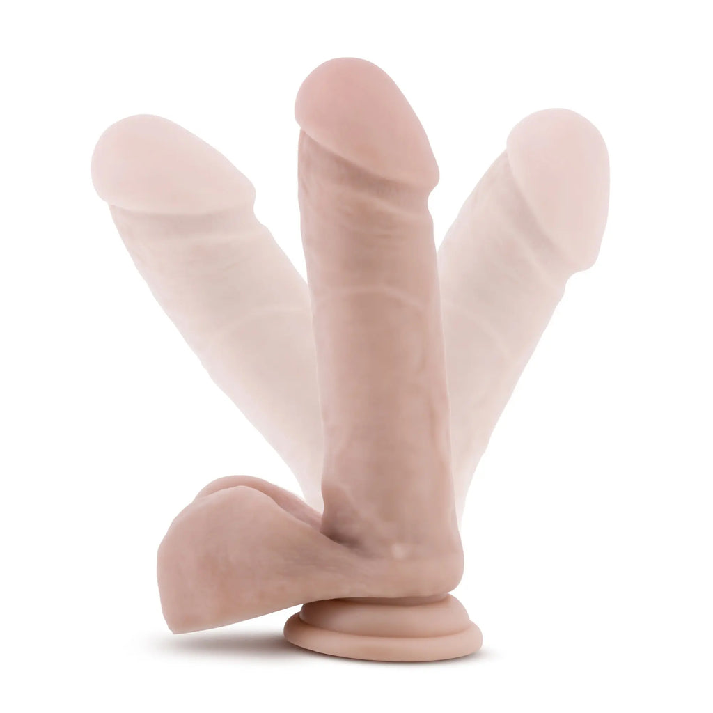 Dr. Skin Plus - 8 Inch Posable Dildo With Balls - Vanilla – body-safe materials suction stimulation | Fu'Cha Exotics