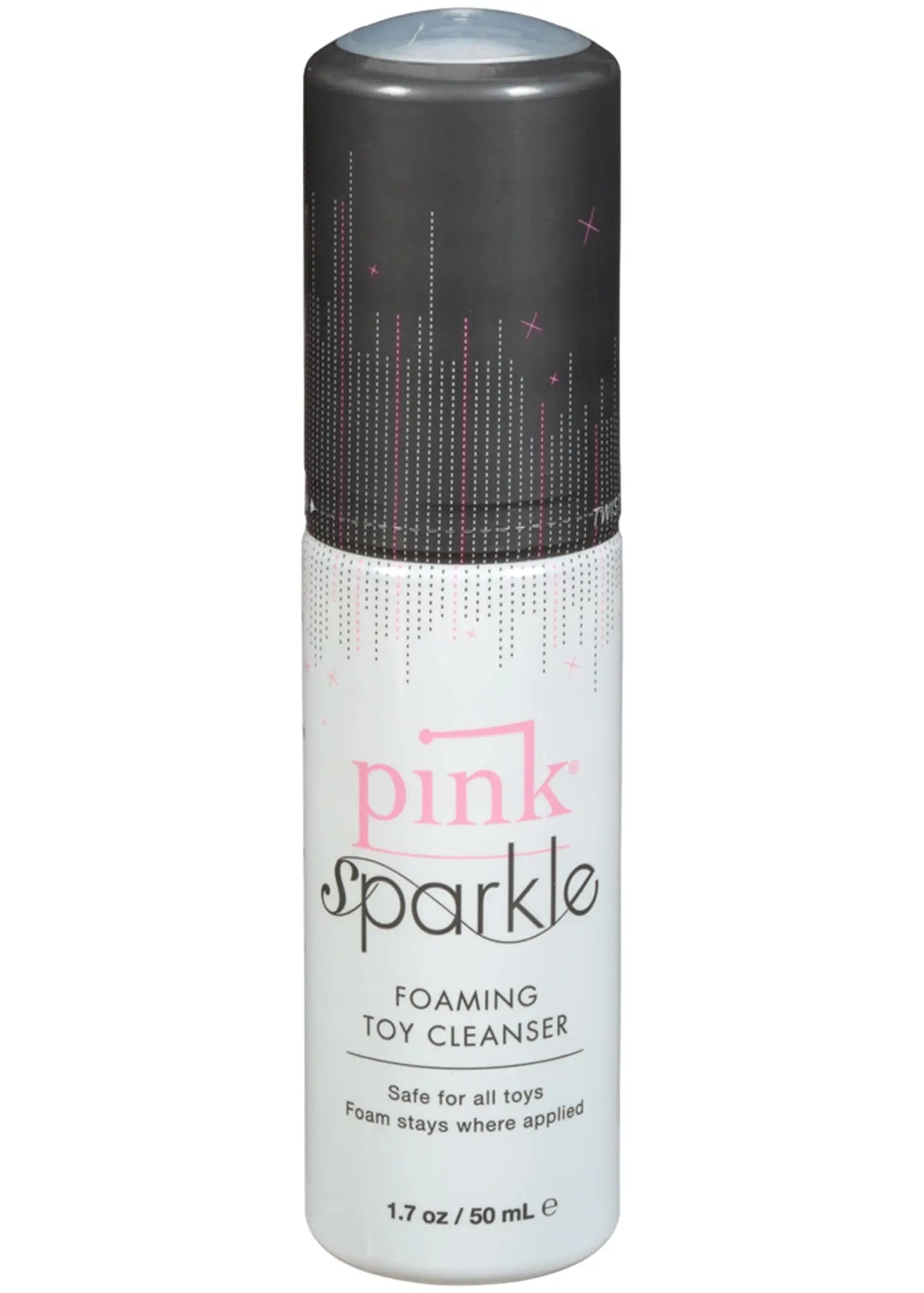 Pink sparkle foaming toy cleaner bottle, 1.7 oz