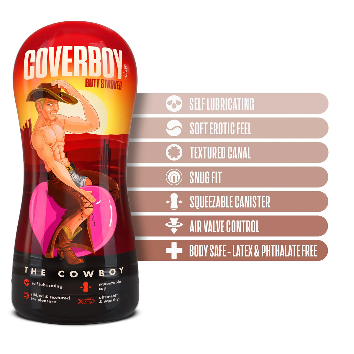 Coverboy - Cowboy - Self Lubricating Stroker - Beige – body-safe materials | Fu'Cha Exotics